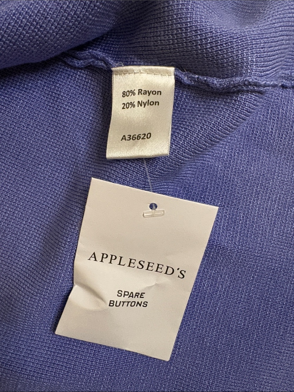 Appleseeds Periwinkle Blue Knit Cardigan with White Trim PL - Picture 6 of 6